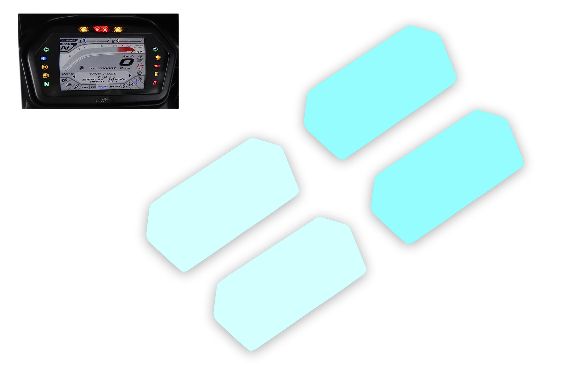 CNC Racing Dashboard Screen Protector Kit for the MV Agusta Turismo Veloce CNC Racing Dashboard Screen Protector Kit for the MV Agusta Turismo Veloce